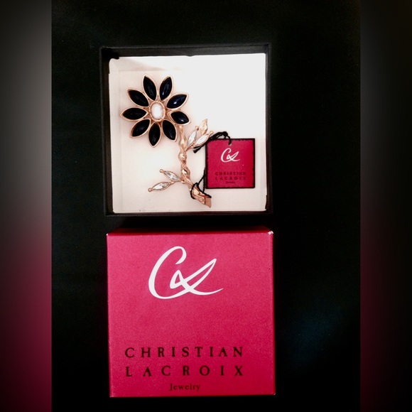 Christian Lacroix Vintage flower pin brooch NWT. Rare Original BOX - Picture 5 of 6